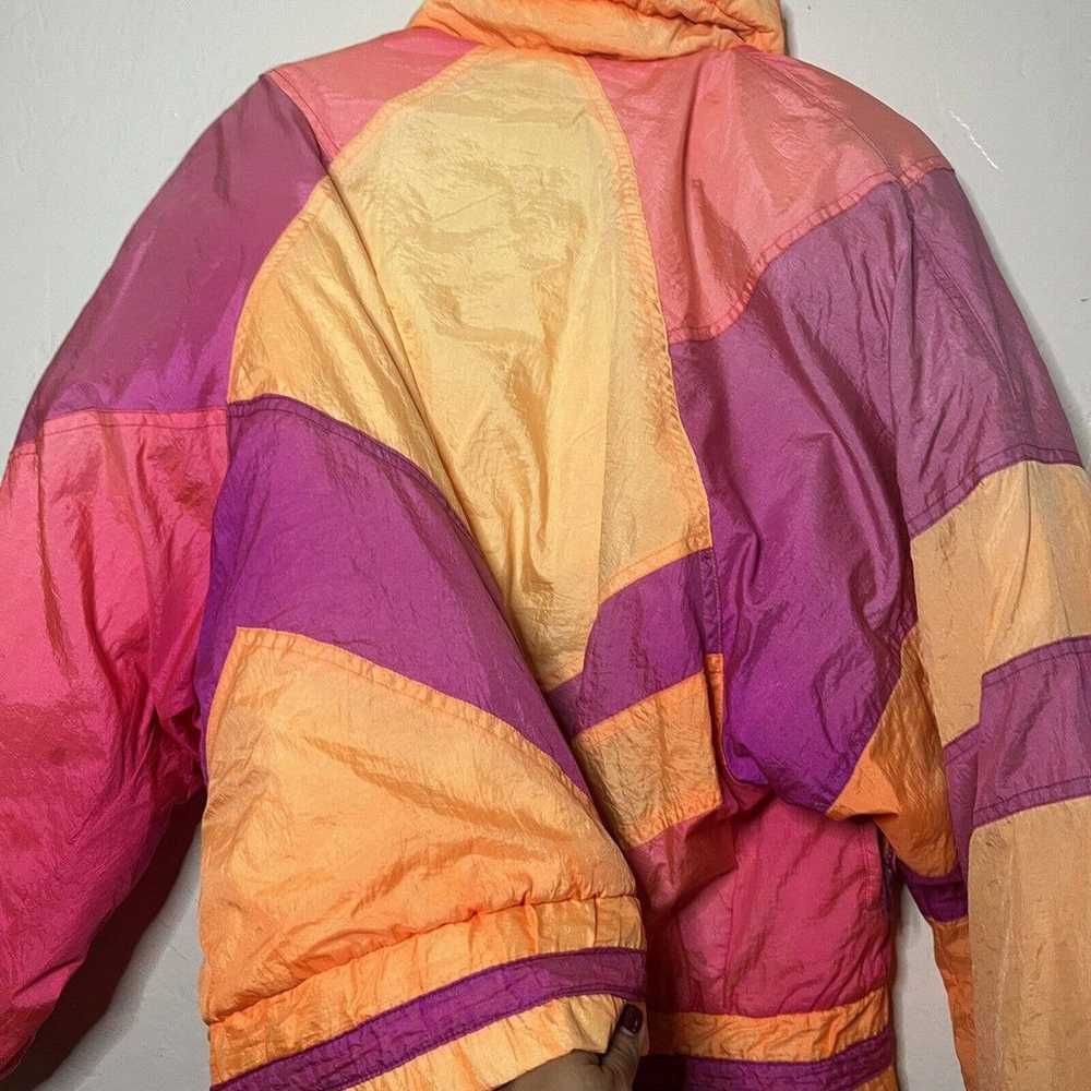 Vintage Jacket Neon East West Panda Group Color B… - image 4