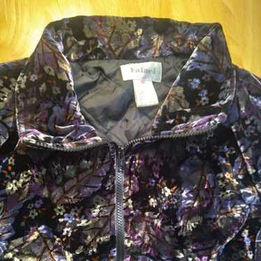 Vintage Rafael Floral Pattern Velveteen Bomber Jac