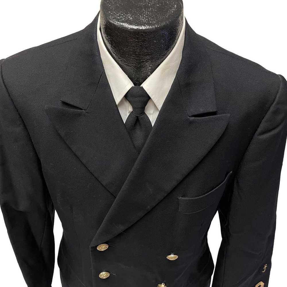 Unkwn Vtg BAWI German Military Sport Coat Black G… - image 2