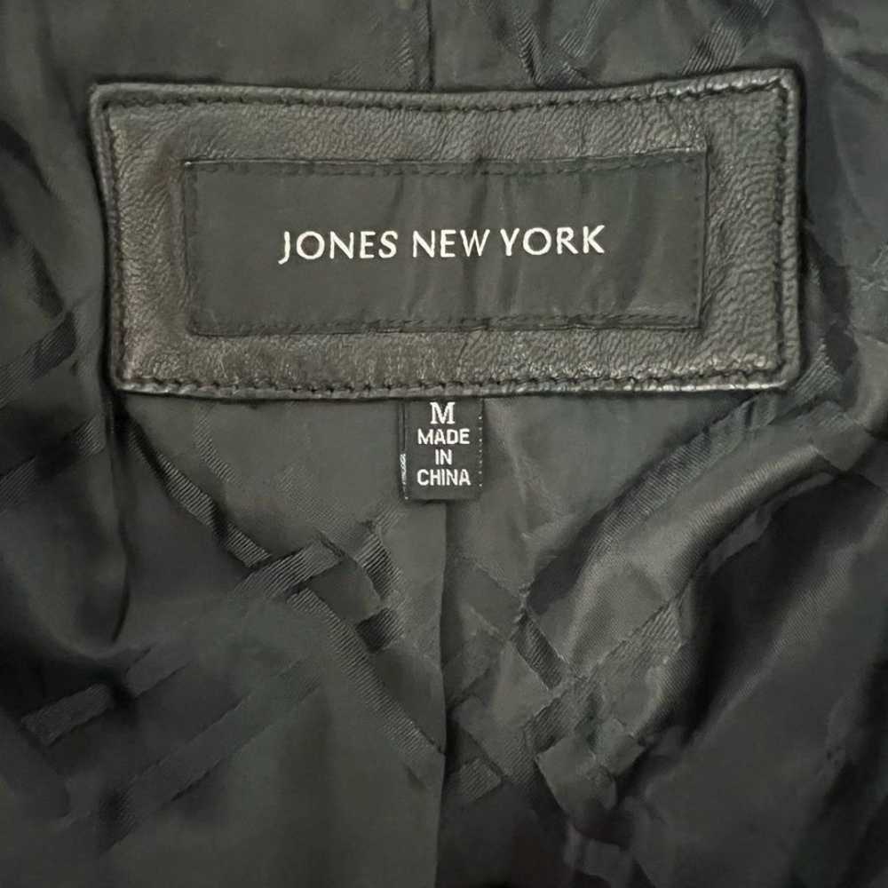 Jones New York Leather Black Button Coat Medium - image 3