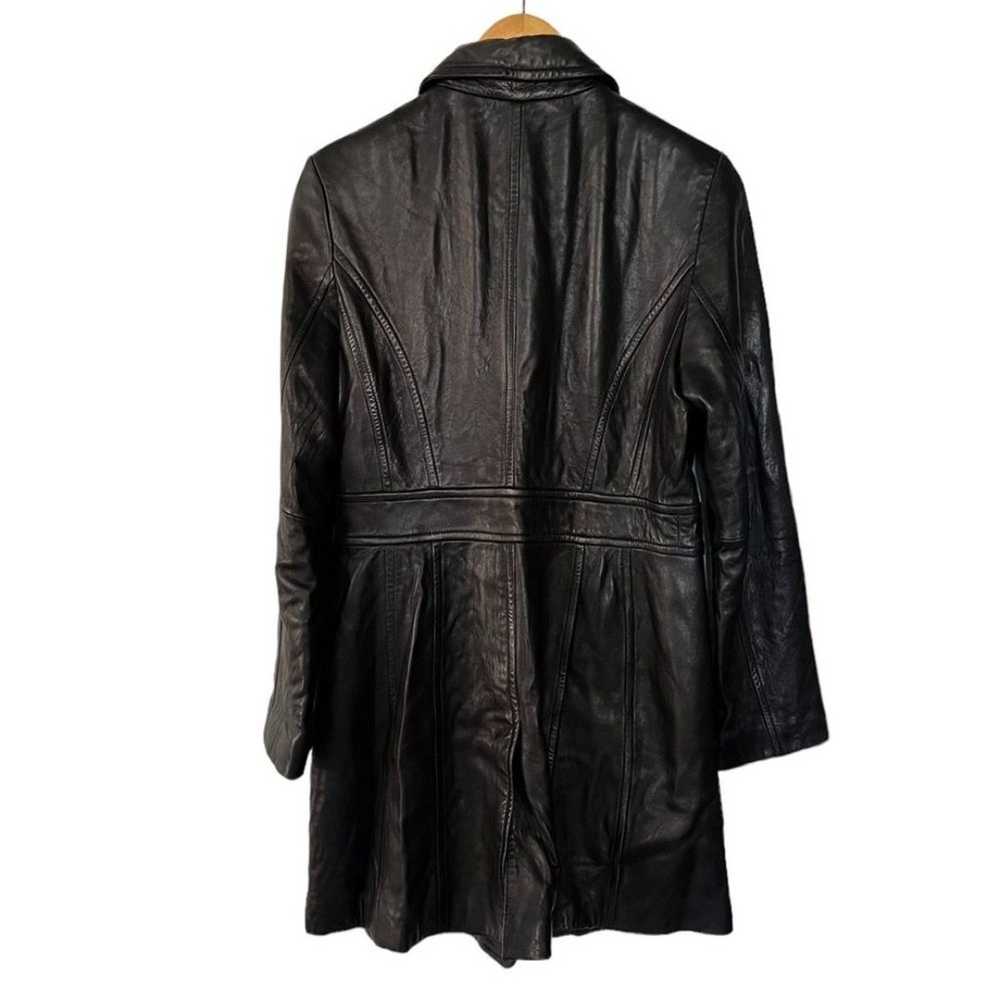 Jones New York Leather Black Button Coat Medium - image 7