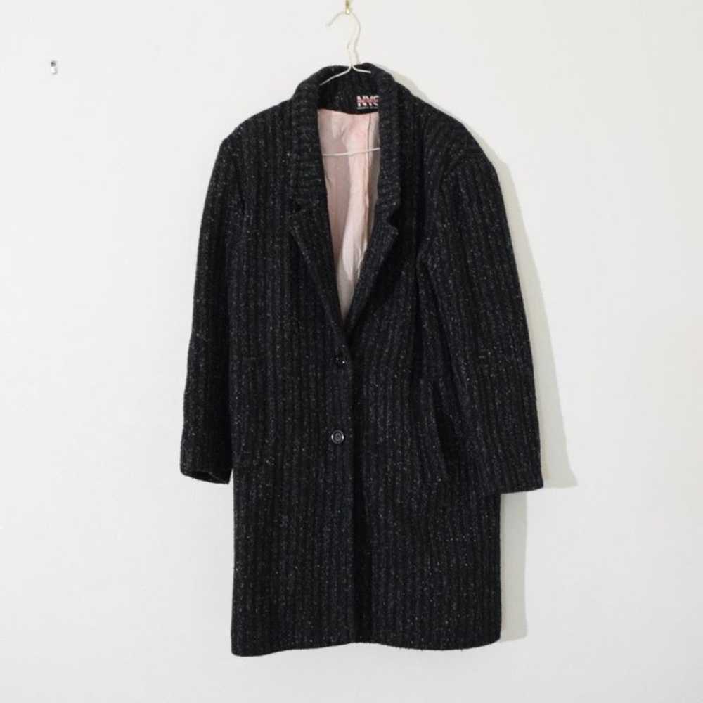 NEW YORK GIRL Vintage Heavy Wool Marled Pea Coat - image 1