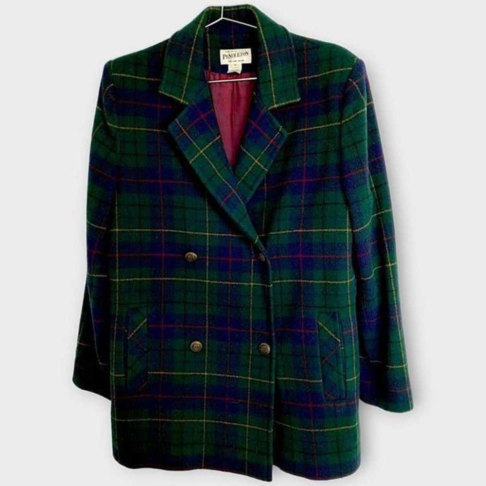 Pendleton Womens Jacket Sz 10 Wool Plaid Vtg 80s … - image 1