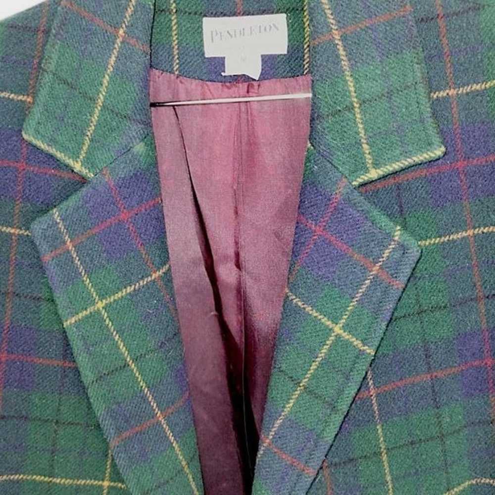 Pendleton Womens Jacket Sz 10 Wool Plaid Vtg 80s … - image 7