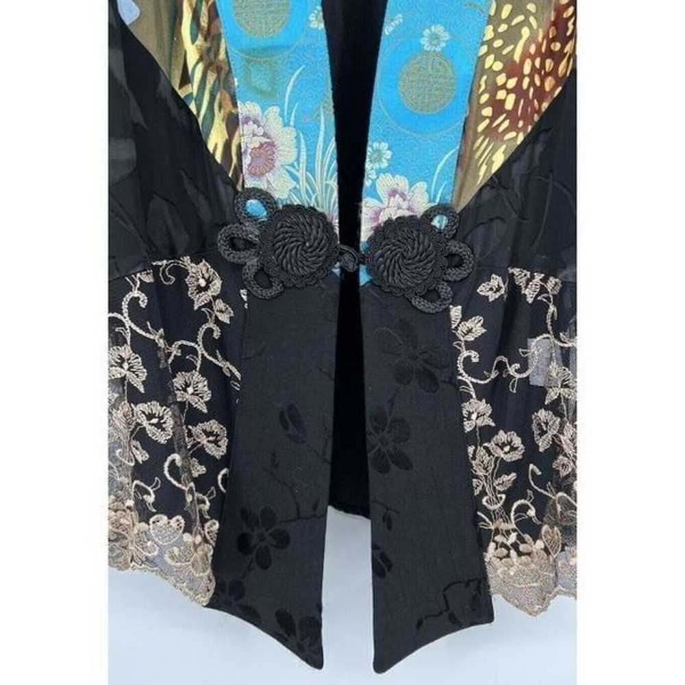 Spencer Alexis Black Blue Floral Art-to-Wear Lace… - image 2