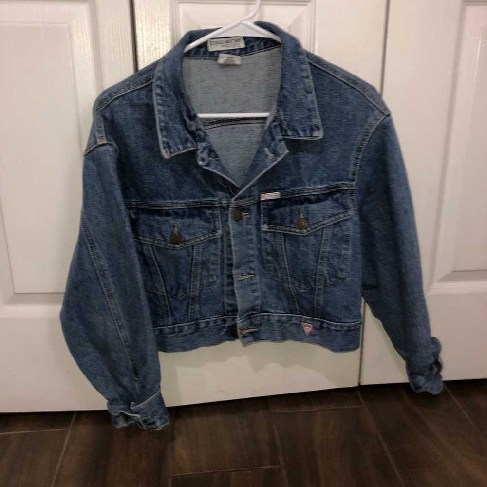 " GUESS"VINTAGE DENIM CROPPED JACKET - image 1