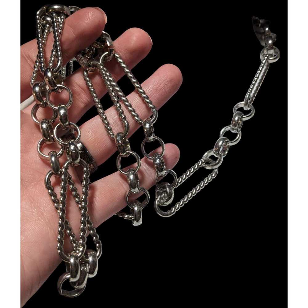 Other Silver Rolo And Twisted Paperclip Chain Nec… - image 3