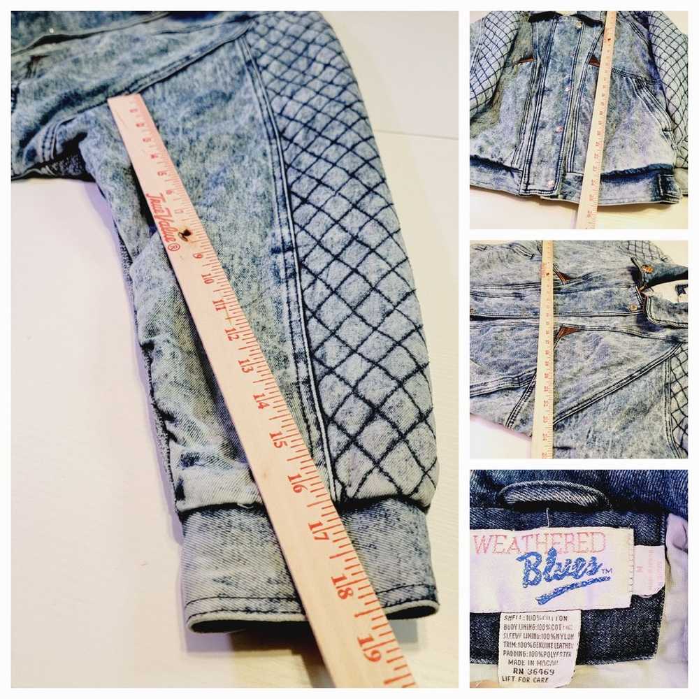 Vintage 80’s Weathered Blues Boho Jean Jacket Aci… - image 11