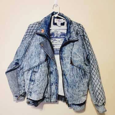 Vintage 80’s Weathered Blues Boho Jean Jacket Aci… - image 1