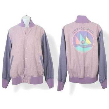 Pink+Dolphin Retro Lettermans Varsity Bomber Jack… - image 1