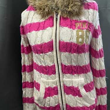 Victoria Secret Pink Vintage Fur Lined Hoodie - image 1