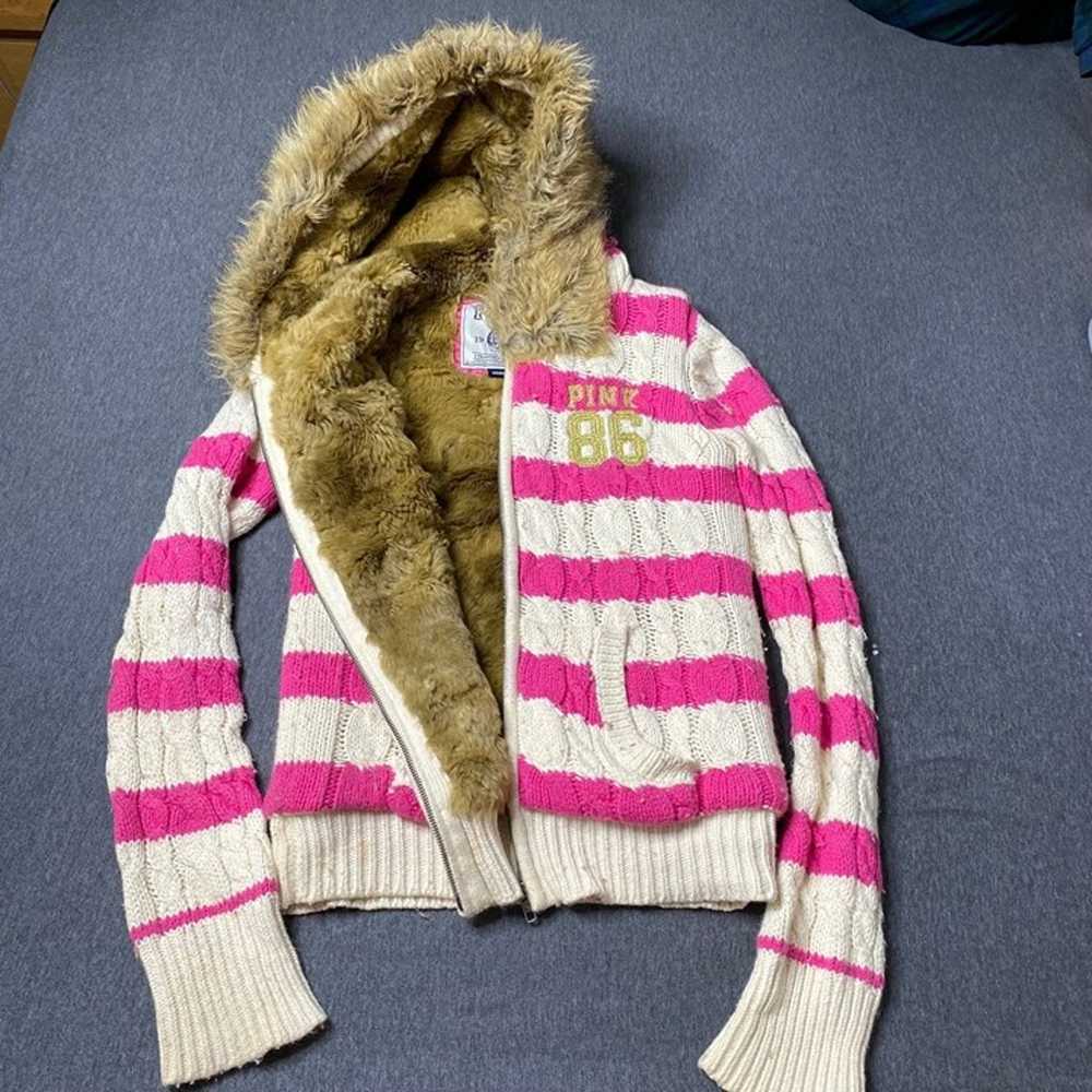 Victoria Secret Pink Vintage Fur Lined Hoodie - image 7