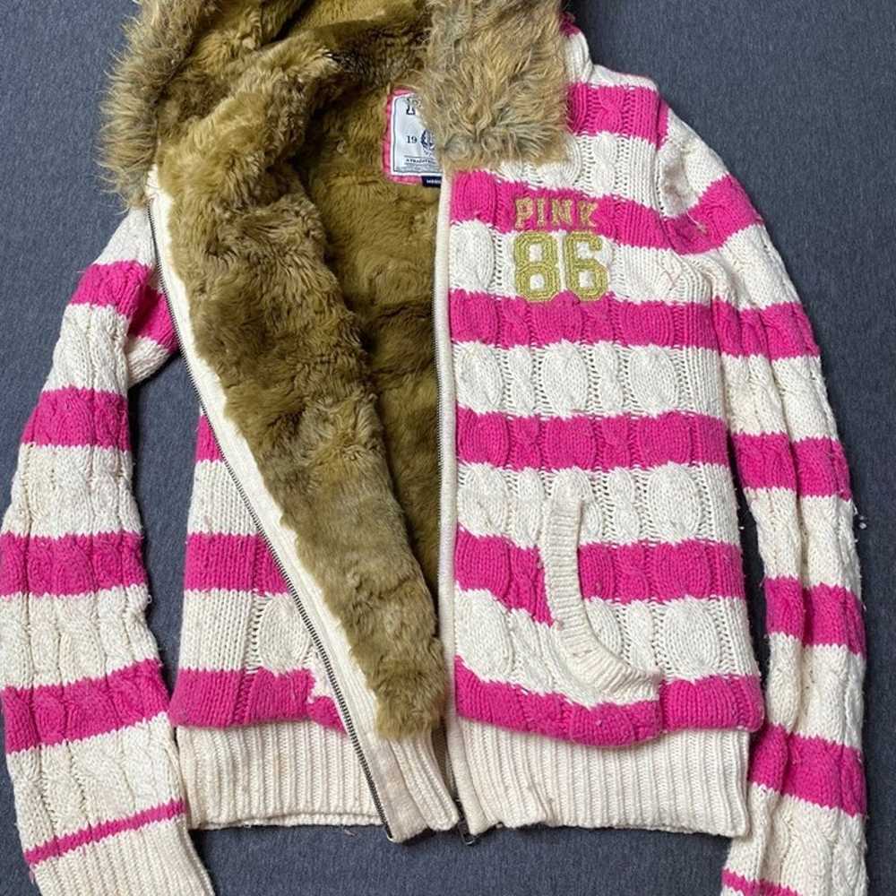 Victoria Secret Pink Vintage Fur Lined Hoodie - image 8