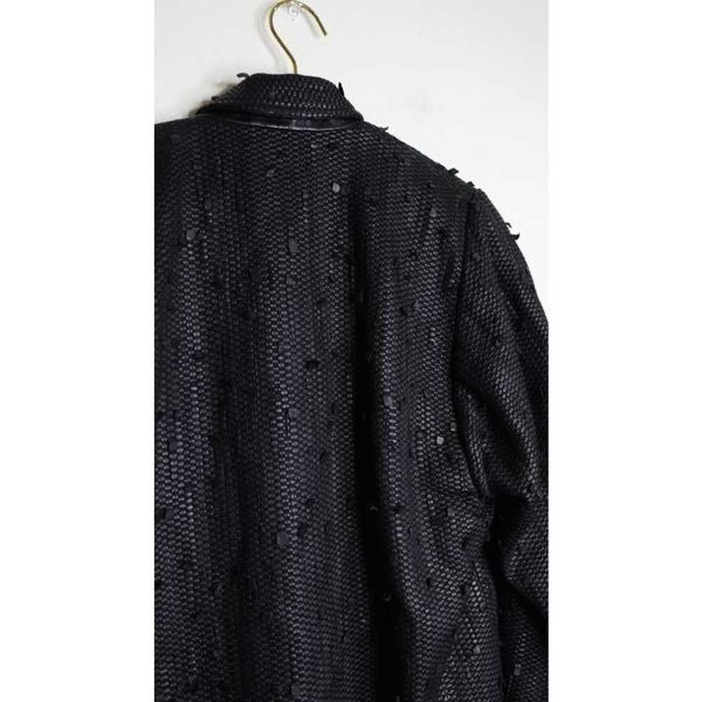 VTG Alfredo Pecora Rare Black Leather Long Jacket… - image 3