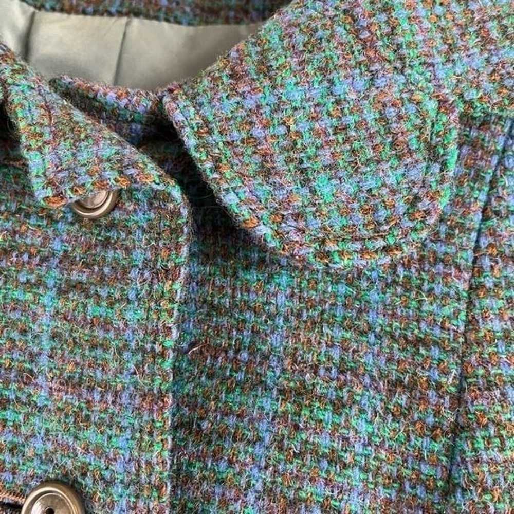 Vintage Harris Tweed Blue Hand Woven 100% VIRGIN … - image 6