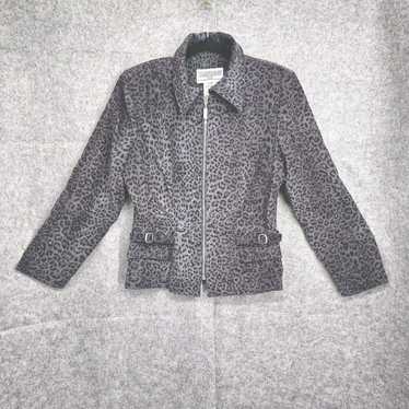 Vintage Jessica Howard Jacket Size 12 Gray Leopar… - image 1