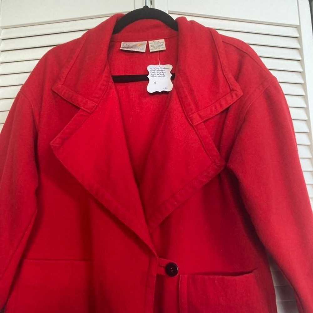 SALE:  Vintage Red Wool Liz Claiborne Winter Coat - image 2