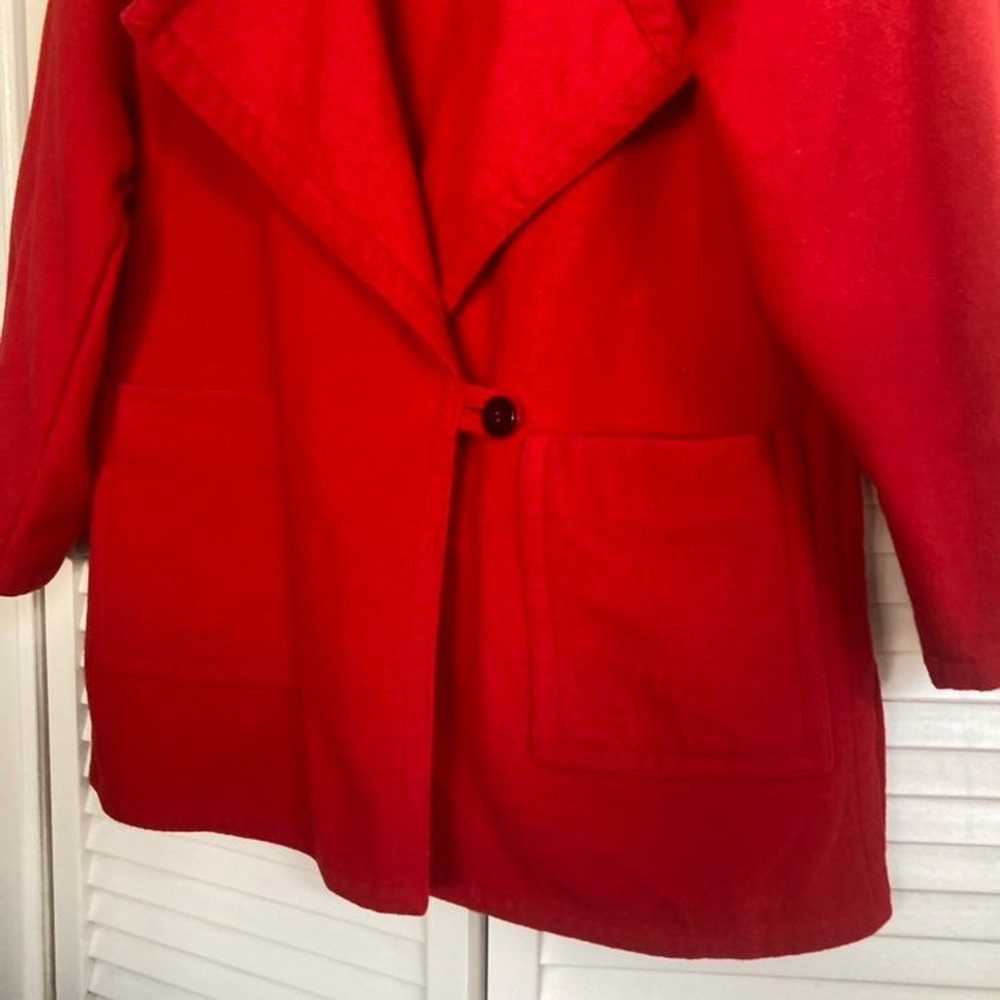 SALE:  Vintage Red Wool Liz Claiborne Winter Coat - image 3