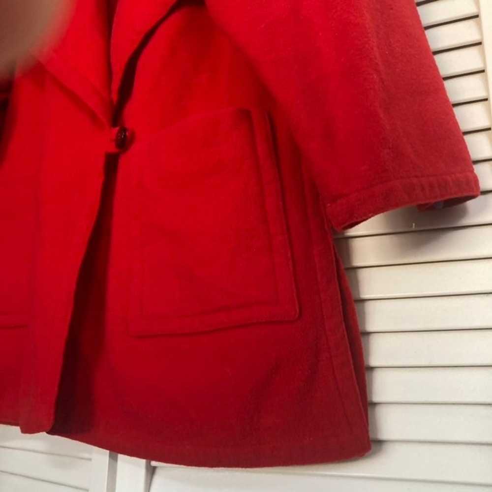 SALE:  Vintage Red Wool Liz Claiborne Winter Coat - image 4