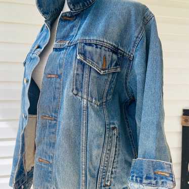 Vintage Denim Jean Jacket 90s Y2K Wrangler Hero T… - image 1