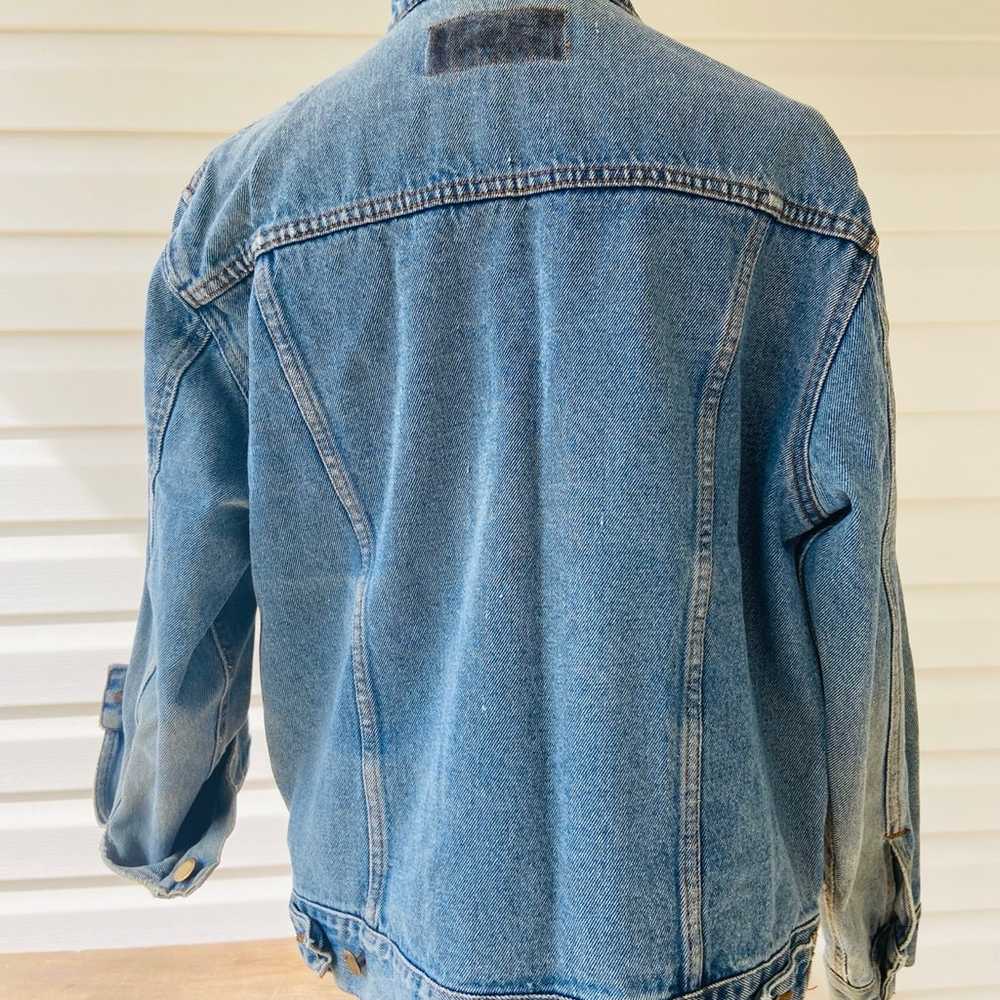 Vintage Denim Jean Jacket 90s Y2K Wrangler Hero T… - image 5