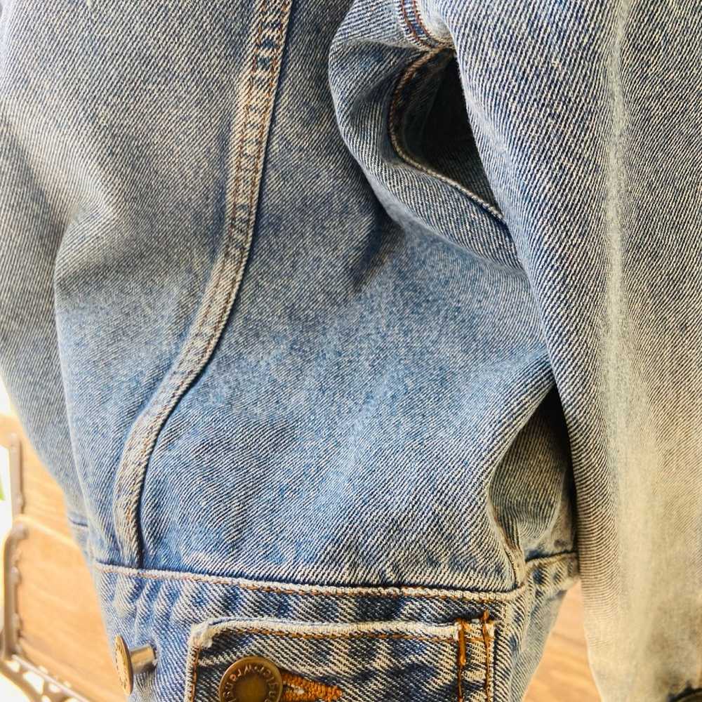 Vintage Denim Jean Jacket 90s Y2K Wrangler Hero T… - image 6