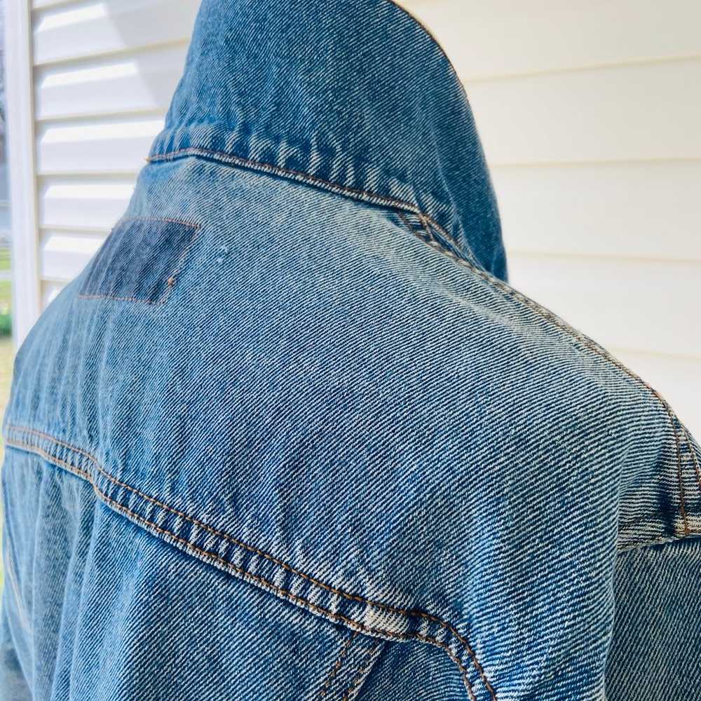 Vintage Denim Jean Jacket 90s Y2K Wrangler Hero T… - image 7