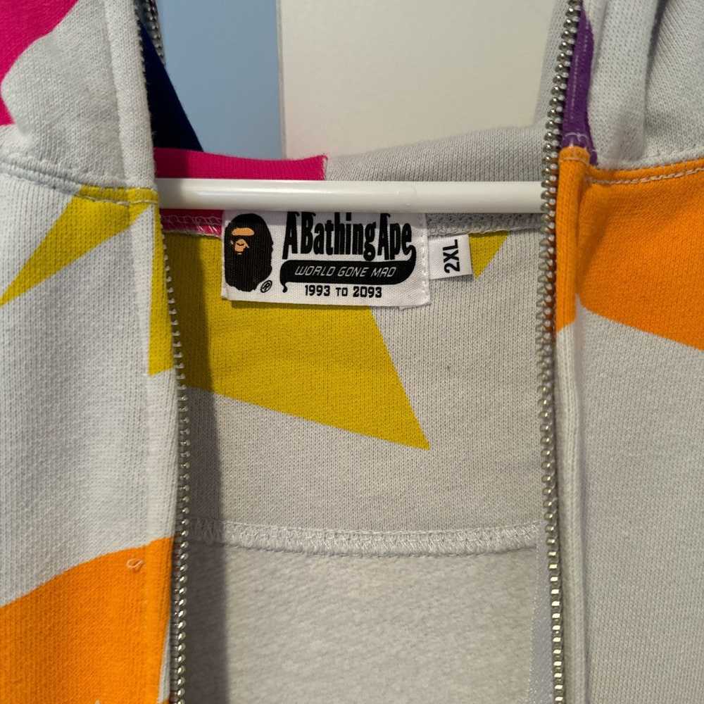 Bape Bape all over print rainbow star full zip ho… - image 5