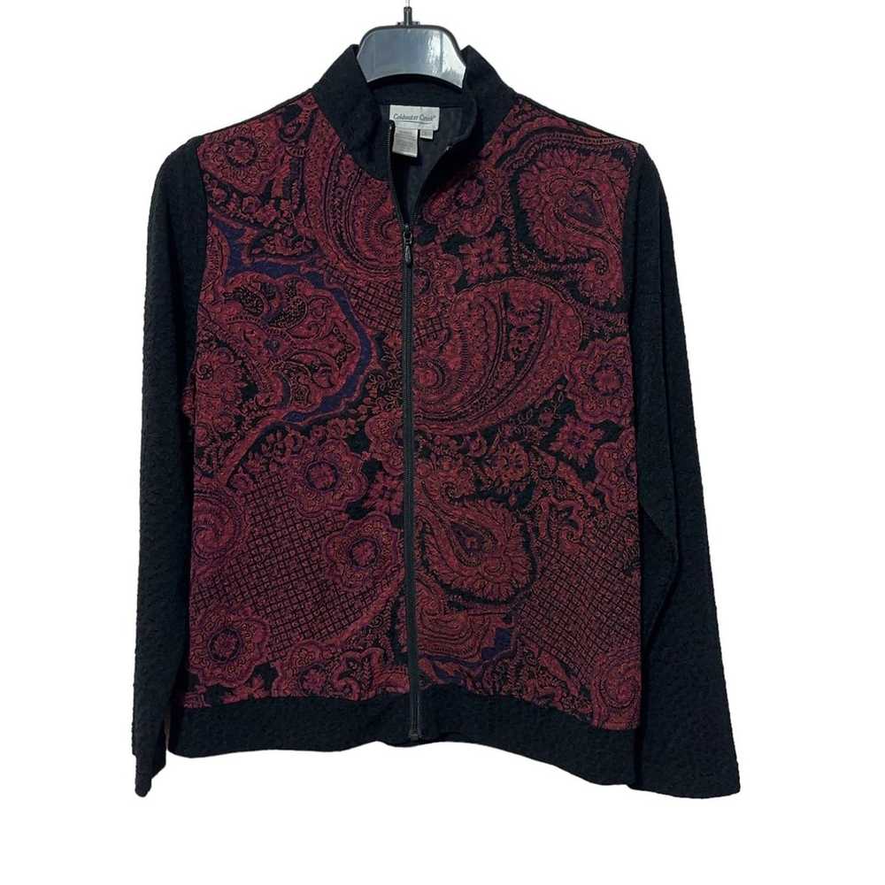 Coldwater Creek Womens Textured Paisley Jacket Zi… - image 1