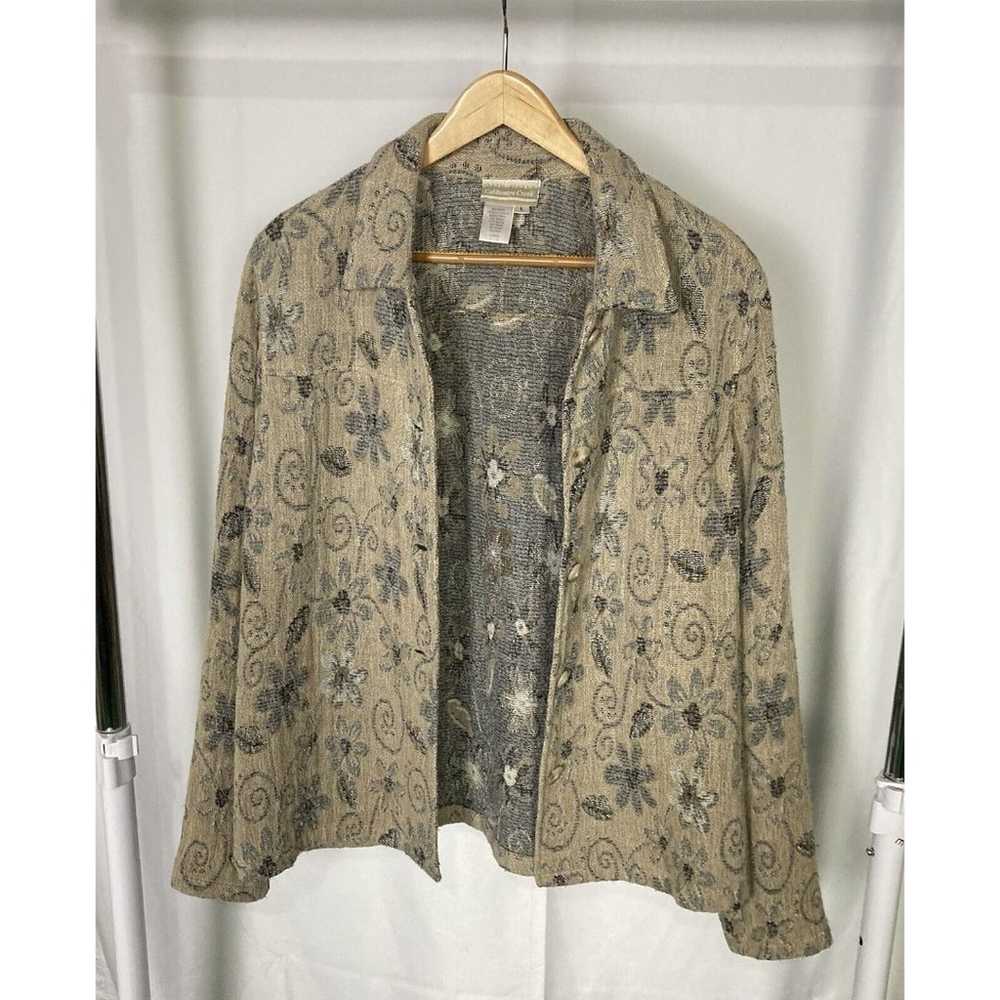 Coldwater Creek Wool Blend Cardigan Floral Button… - image 5