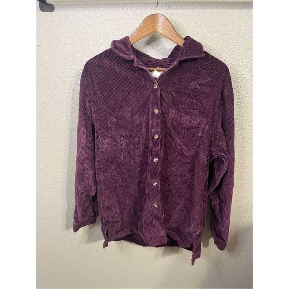 Vintage Corduroy Purple LL Bean Shacket Size Large - image 1