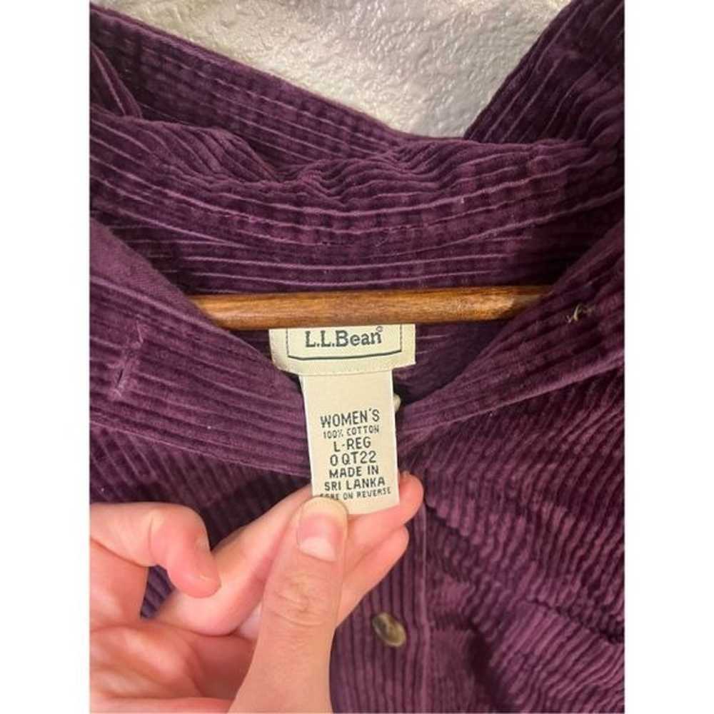 Vintage Corduroy Purple LL Bean Shacket Size Large - image 2