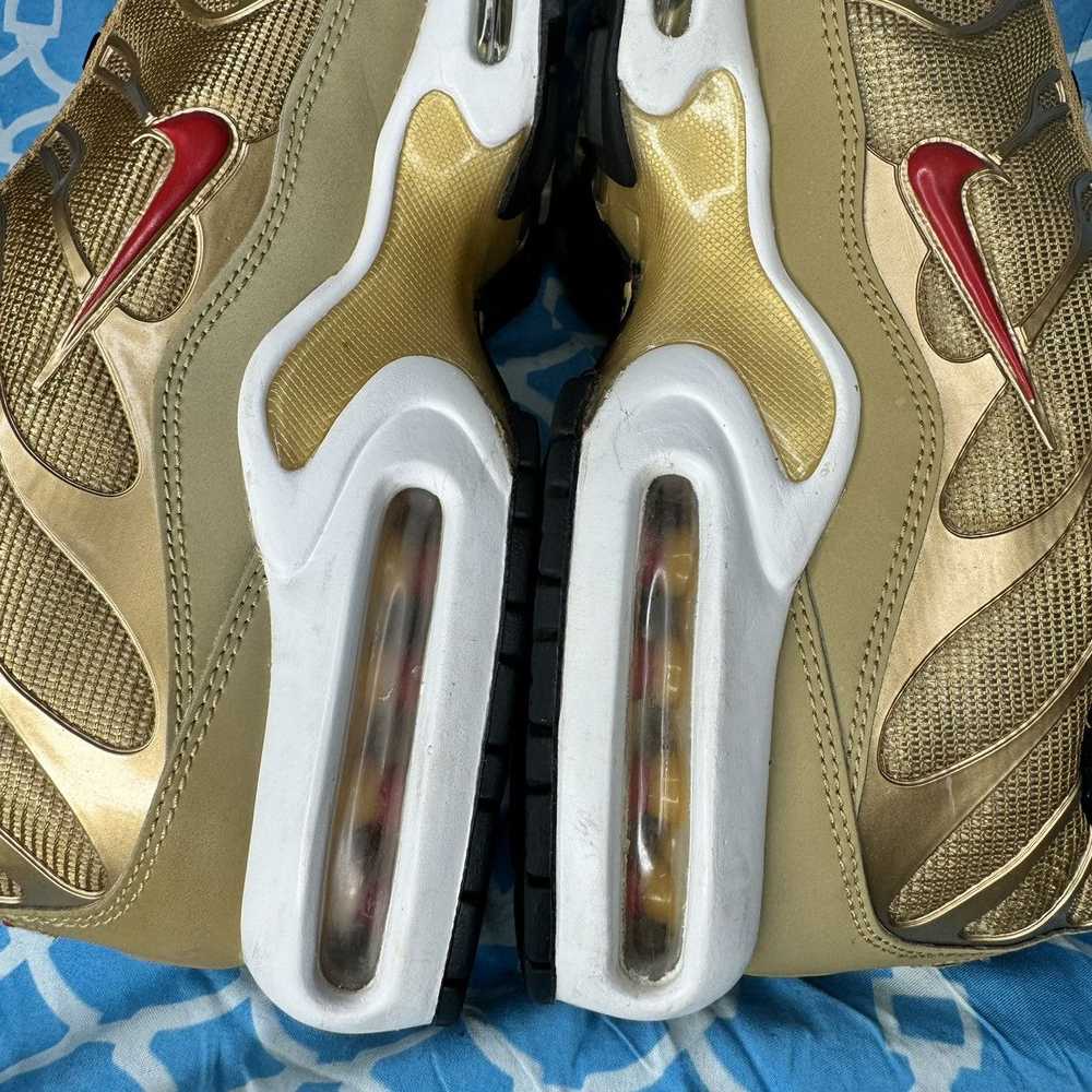 Nike Men’s size 12 Nike Max plus QS metallic gold… - image 10