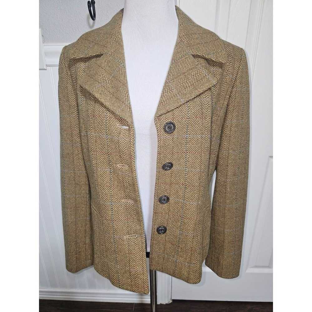 CHAPS Womens Wool Blend Brown Tweed Blazer/Jacket… - image 7