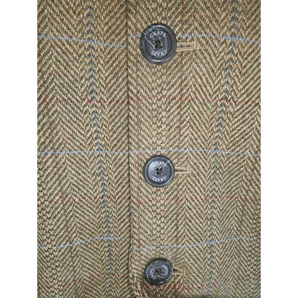 CHAPS Womens Wool Blend Brown Tweed Blazer/Jacket… - image 9