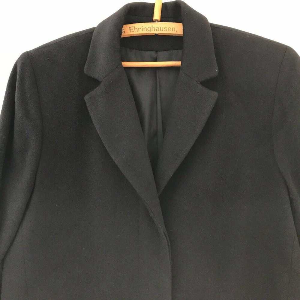 Vintage Jacobsons 100% Camel Hair Long Black Coat… - image 2