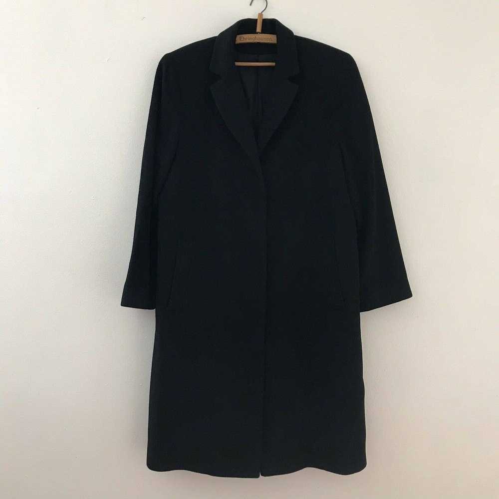 Vintage Jacobsons 100% Camel Hair Long Black Coat… - image 3