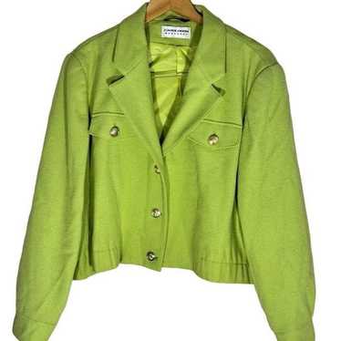 Vintage Carol Horn Workshop Lime Green Wool Blaze… - image 1