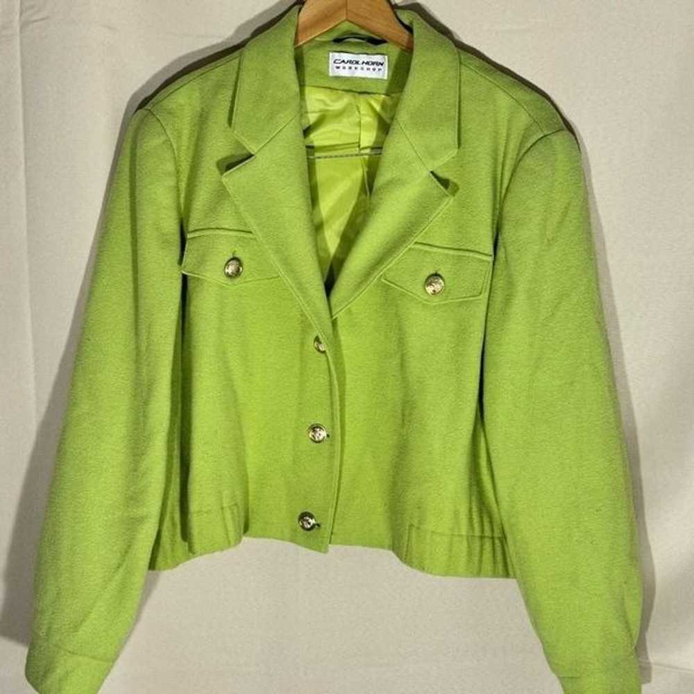 Vintage Carol Horn Workshop Lime Green Wool Blaze… - image 2