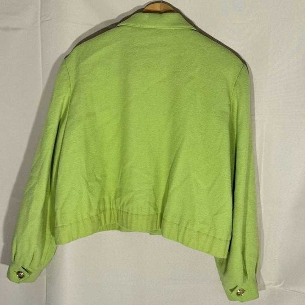 Vintage Carol Horn Workshop Lime Green Wool Blaze… - image 9