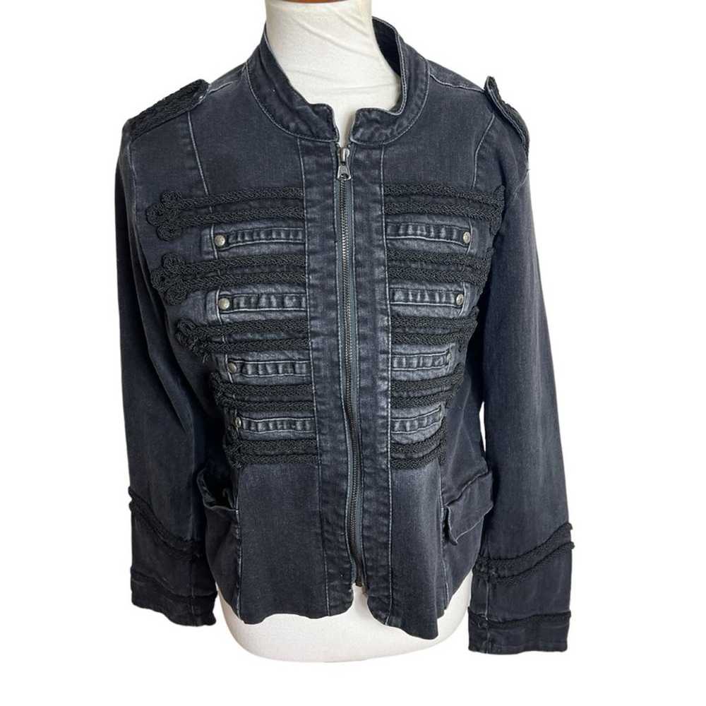 Nicole Miller NY Black Distressed Military / Band… - image 5