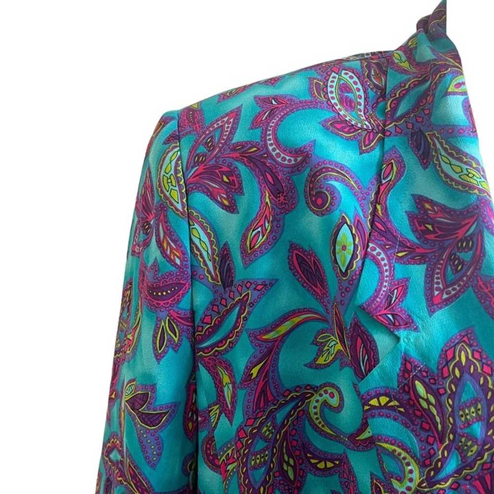 Vintage Casual Corner 100% Silk Blazer Paisley Pr… - image 4