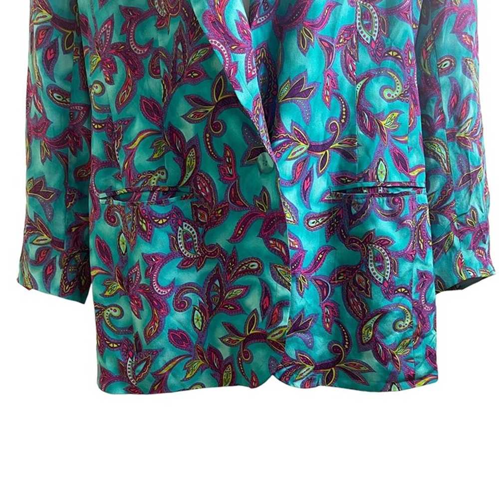 Vintage Casual Corner 100% Silk Blazer Paisley Pr… - image 5