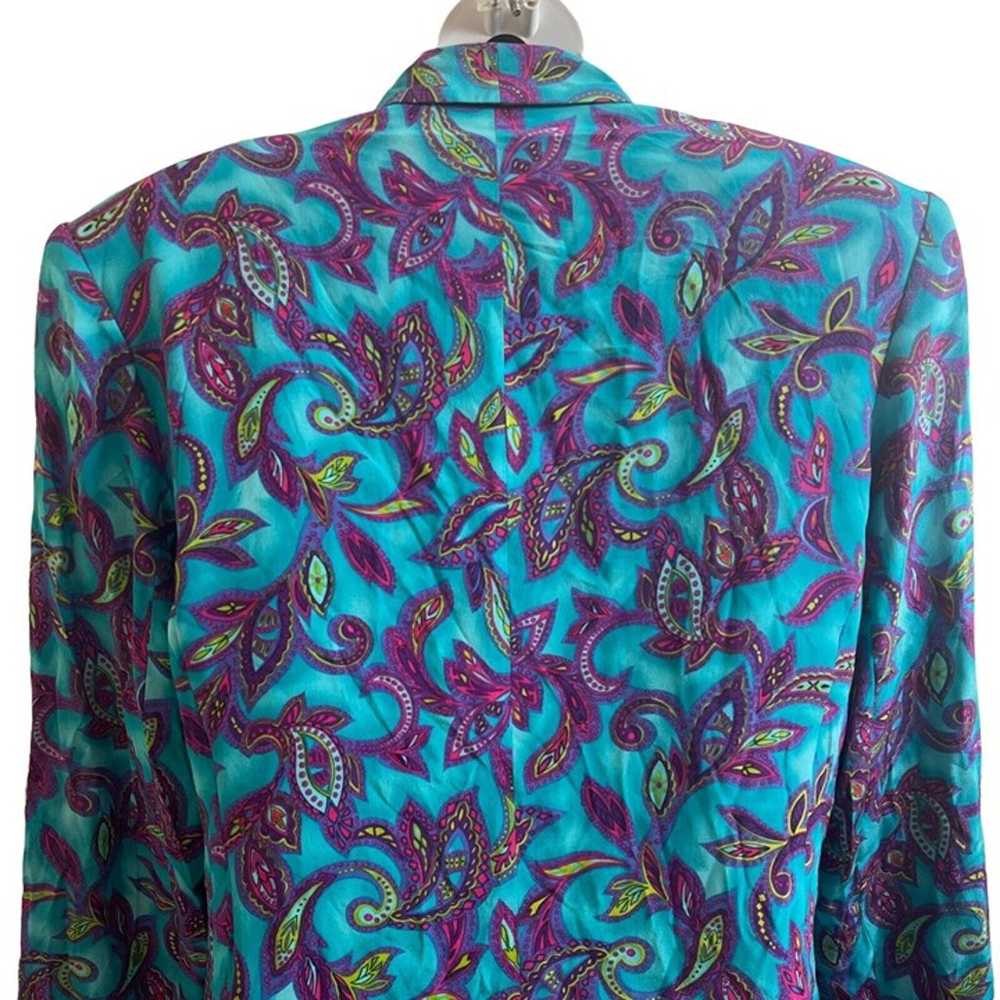 Vintage Casual Corner 100% Silk Blazer Paisley Pr… - image 6