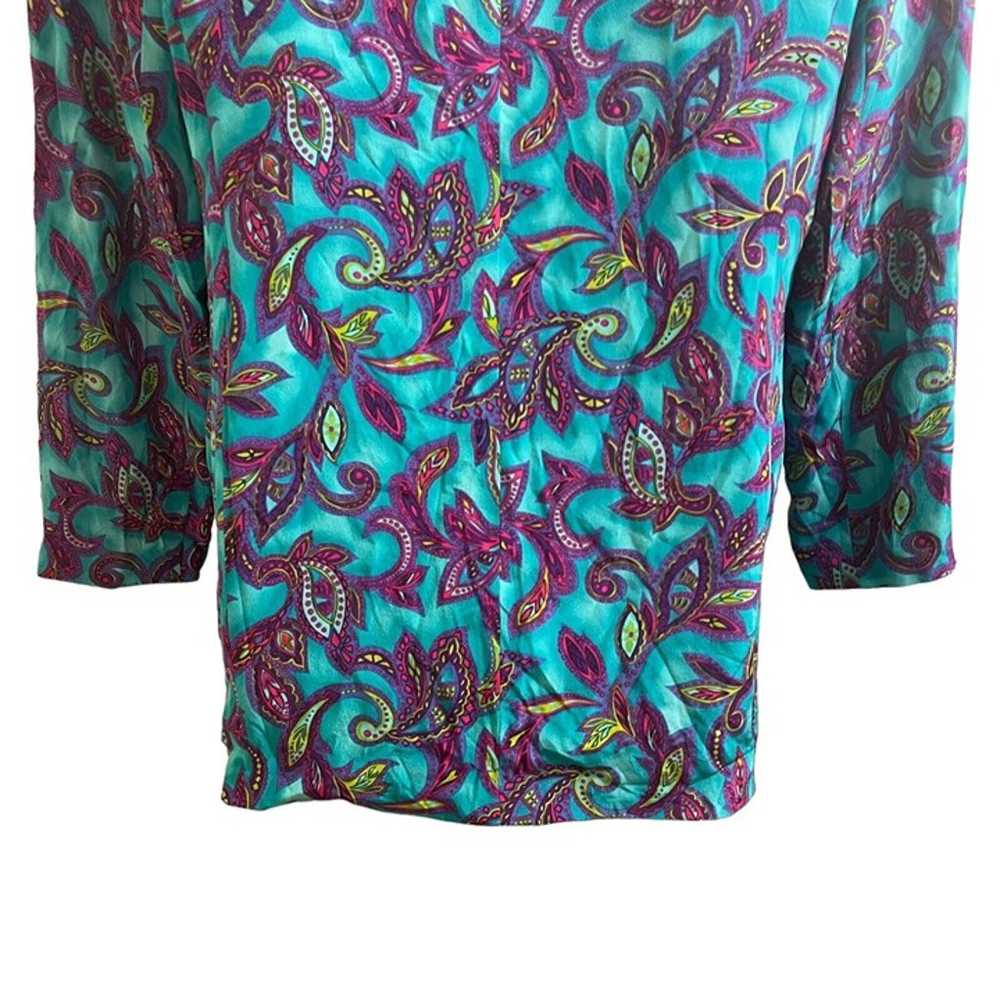 Vintage Casual Corner 100% Silk Blazer Paisley Pr… - image 7