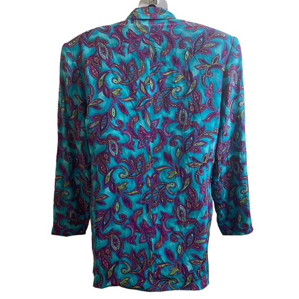 Vintage Casual Corner 100% Silk Blazer Paisley Pr… - image 8