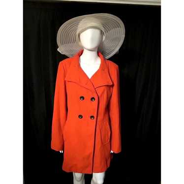 Old Navy Orange Peacoat wool blend Size L - image 1