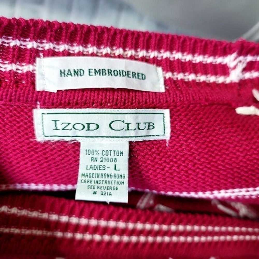 Vintage 80s IZOD Club Womens L Pink White Floral … - image 5