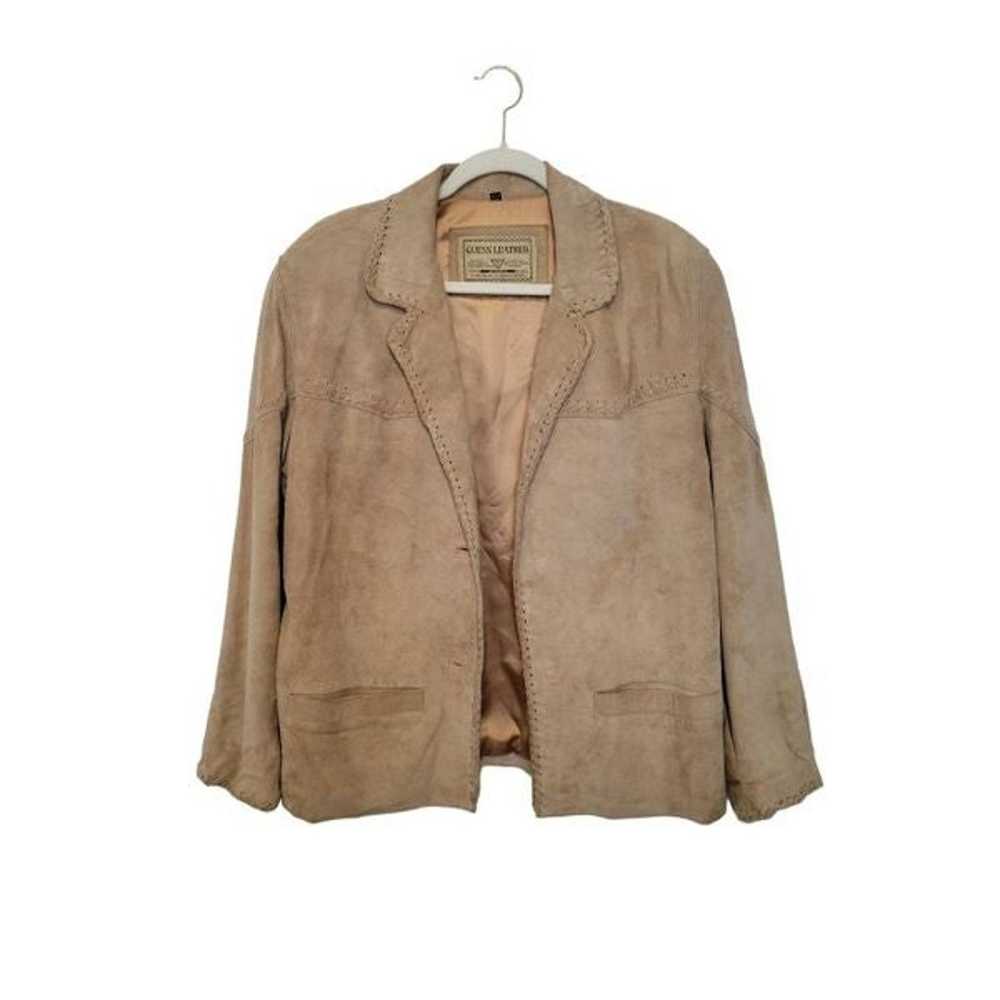 Vintage Guess Suede Leather Jacket Womens L Mens … - image 2