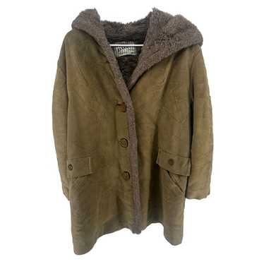 Vintage Davis Sherpa Parka Coat Hooded Women's Si… - image 1